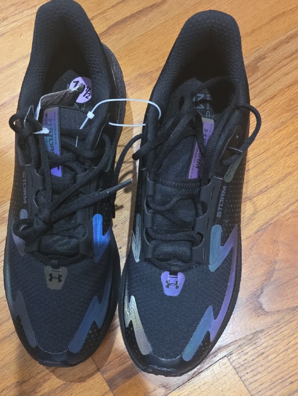 Under Armour Iridescent Accented Black Running Sneakers - Picture 2 of 6